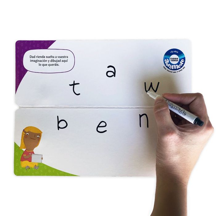 MINÚSCULAS. 6 AÑOS. ABREMENTE. ESCRIBIR Y BORRAR