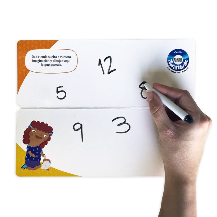 NÚMEROS. 5 AÑOS. ABREMENTE. ESCRIBIR Y BORRAR