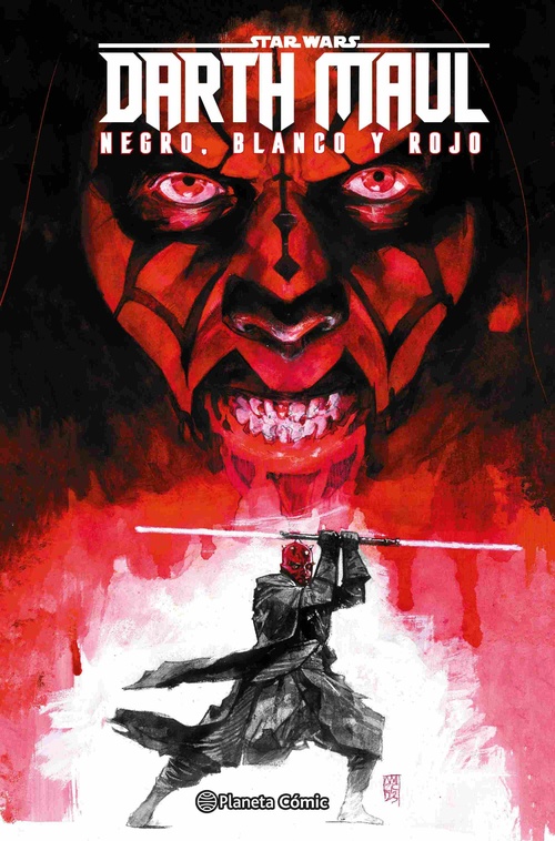 STAR WARS DARTH MAUL. BLANCO, NEGRO Y ROJO