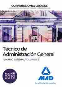 2. TECNICO DE ADMINISTRACIÓN GENERAL DE CORPORACIONES LOCALES. TEMARIO GENERAL
