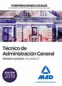 3. TEMARIO GENERAL. TÉCNICO  DE ADMINISTRACIÓN GENERAL DE CORPORACIONES LOCALES