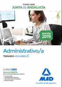 ADMINISTRATIVO/A DE LA JUNTA DE ANDALUCÍA. TURNO LIBRE. TEMARIO VOLUMEN 3