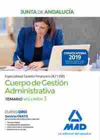 CUERPO DE GESTIÓN ADMINISTRATIVA. ESPECIALIDAD GESTION FINANCIERA (A2 1200) TEMARIO VOLUMEN 3