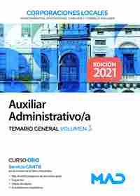 AUXILIAR ADMINISTRATIVO/A. TEMARIO GENERAL 3. CORPORACIONES LOCALES