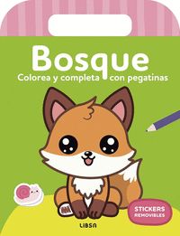 BOSQUE. COLOREA Y COMPLETA CON PEGATINAS