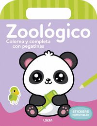 ZOOLÓGICO. COLOREA Y COMPLETA CON PEGATINAS