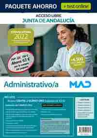 PAQUETE AHORRO+TEST ONLINE. ADMINISTRATIVO/A. ACCESO LIBRE. JUNTA DE ANDALUCÍA