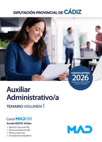 AUXILIAR ADMINISTRATIVO/A, TEMARIO, 1. DIPUTACIÓN PROVINCIAL DE CÁDIZ