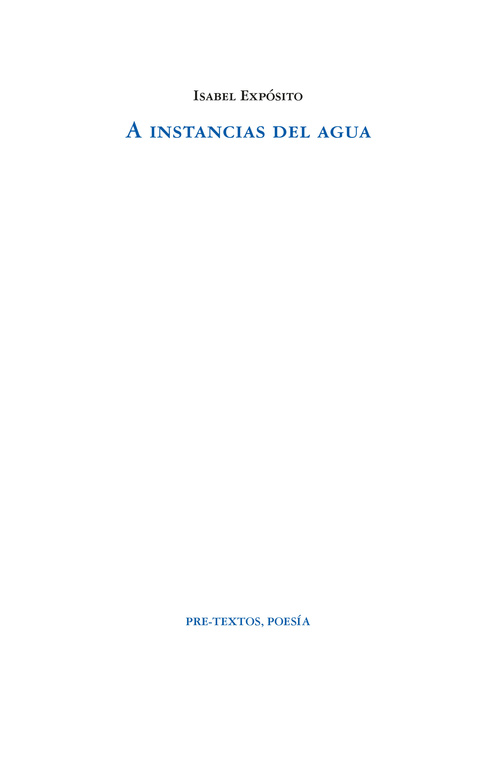 A INSTANCIAS DEL AGUA