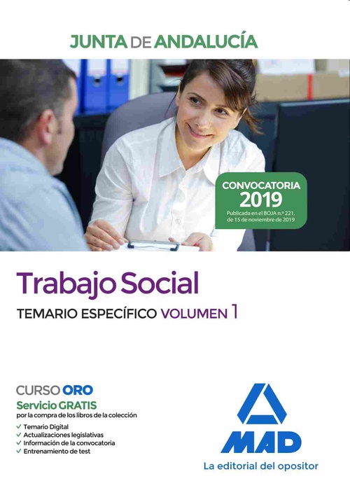 TRABAJO SOCIAL. JUNTA ANDALUCÍA . TEMARIO ESPECÍFICO VOLUMEN 1
