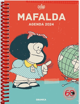 AGENDA MAFALDA 2024. ANILLADA COLUMNAS ROJA