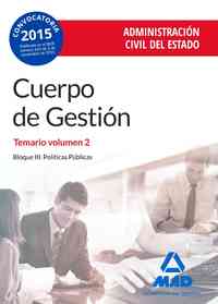 2. TEMARIO. CUERPO DE GESTIÓN. ADMINISTRACIÓN CIVIL DEL ESTADO. BLOQUE II
