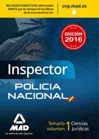 INSPECTOR POLICIA NACIONAL TEMARIO, VOLUMEN 1: CIENCIAS JURÍDICAS.