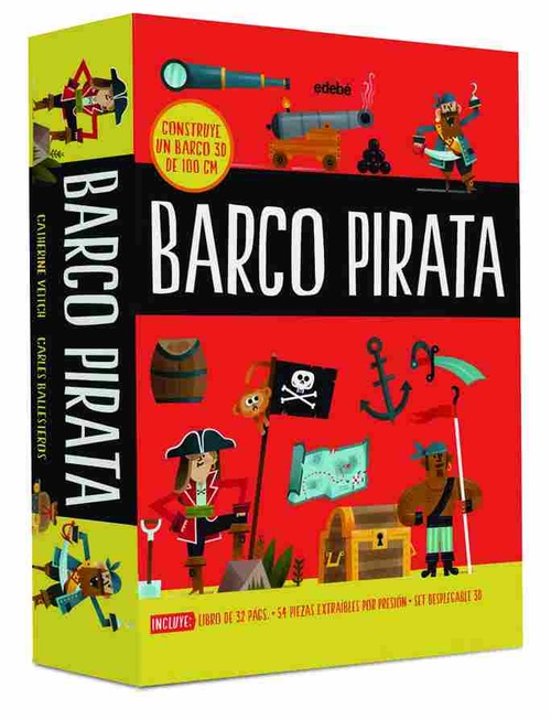 BARCO PIRATA. CONSTRUYE UN BARCO 3D DE 100 CM
