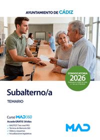 SUBALTERNO/A AYUNTAMIENTO DE CADIZ. TEMARIO
