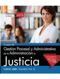 TEMARIO VOLI TURNO LIBRE CUEPO DE GESTION PROCESAL Y ADMINISTRATIVA DE LA ADMINISTRACION DE JUSTICIA
