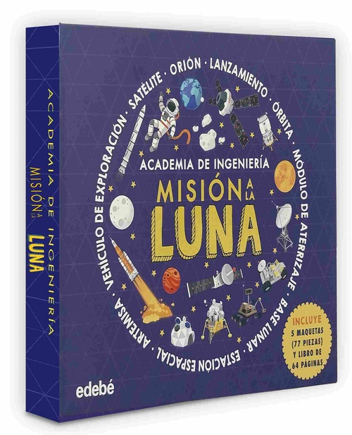 MISION A LA LUNA. ACADEMIA DE INGENIERIA. LIBRO + 5 MAQUETAS