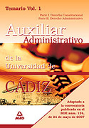 1. TEMARIO. AUXILIAR ADMINISTRATIVO. UCA. UNIVERSIDAD DE CADIZ. 2007