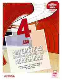 4º ESO. MATEMÁTICAS ORIENTADAS A LAS ENSEÑANZAS ACADÉMICAS