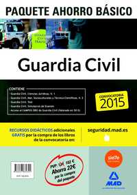 (PAQUETE AHORRO BÁSICO ) GUARDIA CIVIL 2015 (4 LIBROS + ACCESO AL CAMPUS ORO)