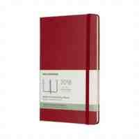 MOLESKINE. 2018 12M SEMANAL HORIZONTAL L ROJO ESCARLATA TAPA