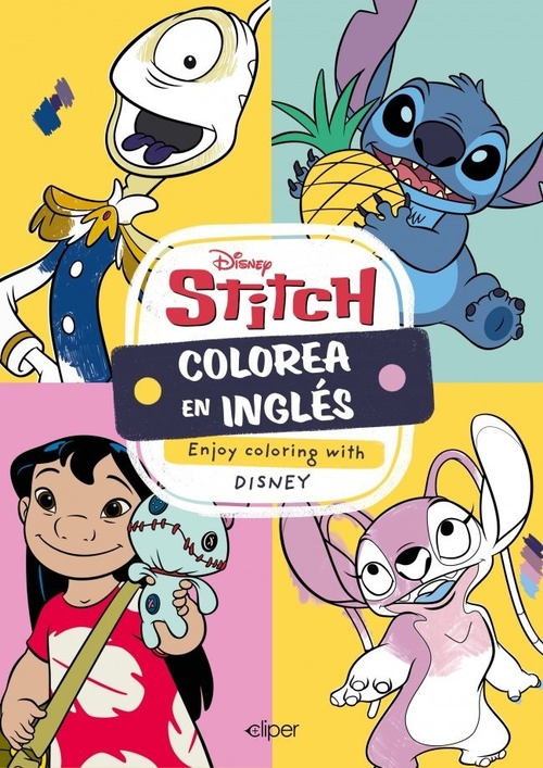 STITCH COLOREA EN INGLÉS