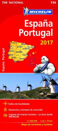 734. ESPAÑA PORTUGAL. MAPA NACIONAL.  2017