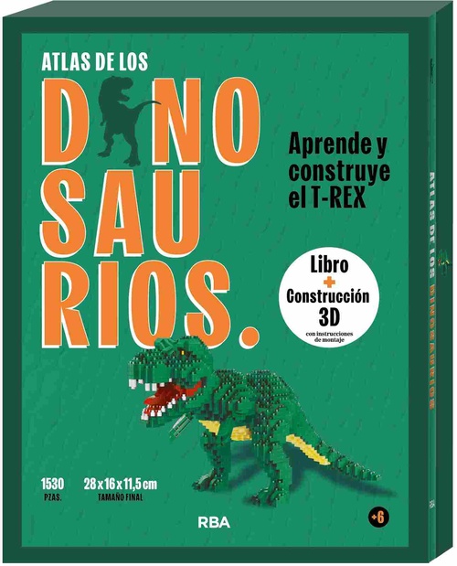 ATLAS DE LOS DINOSAURIOS. APRENDE Y CONSTRUYE EL T-REX (LIBRO+CONSTRUCCIÓN 3D)