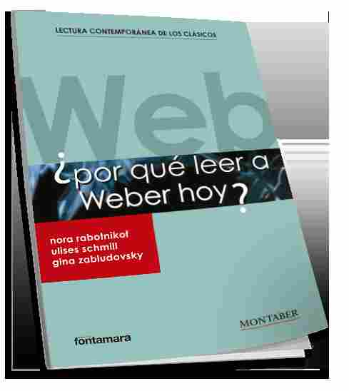 ¿POR QUÉ LEER A WEBER HOY?