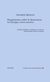 PENSAMIENTOS SOBRE LA DEMOCRACIA EN EUROPA Y OTROS ESCRITOS