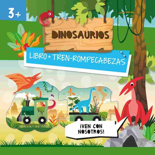 DINOSAURIOS. LIBRO + TREN-ROMPECABEZAS